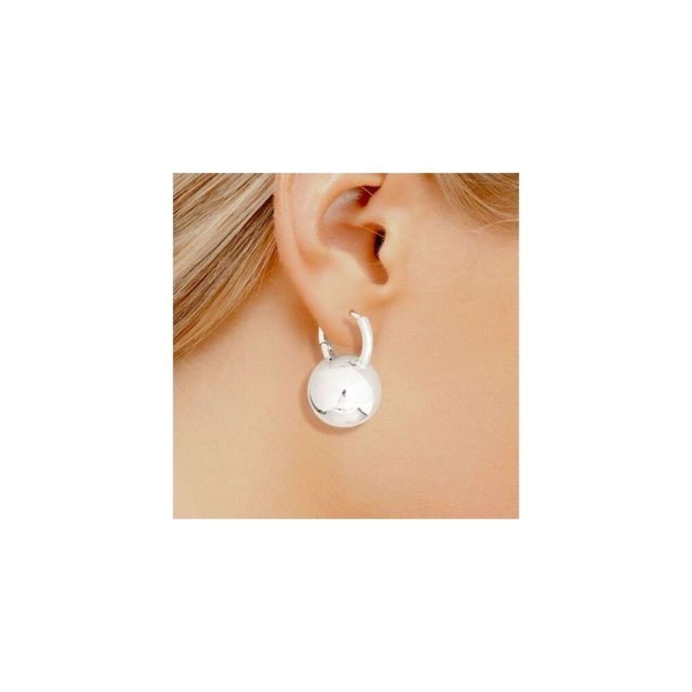 NWT Do everything in Love 14K white gold plated Huggies globes.